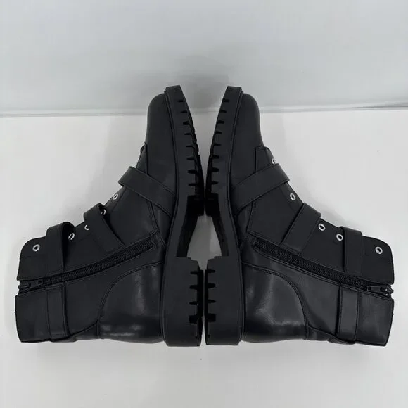 G By Guess Womens Ankle Booties Embroidered W Flowers Black Buckle Size 8M - Picture 6 of 9